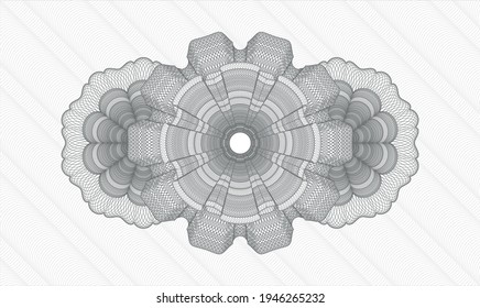 Estampilla gris de estilo rosetón o dinero. Ilustración vectorial. Detallado 