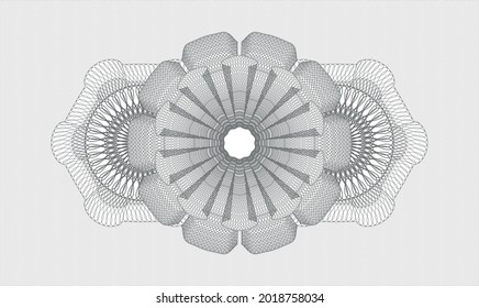 Estampilla gris de estilo rosetón o dinero. Ilustración vectorial. Detallado 