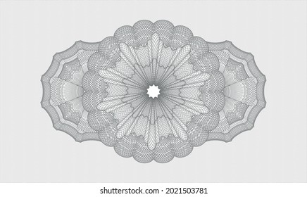 Grey rosette (money style emblem). Vector Illustration. Detailed 