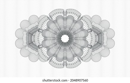 Grey rosette (money style emblem). Vector Illustration. Detailed 