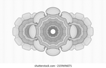 Rosette gris (emblema del estilo del dinero). Ilustración vectorial. Detallado 