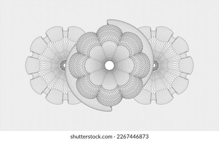 Grey rosette or money style emblem. Vector Illustration. Detailed 