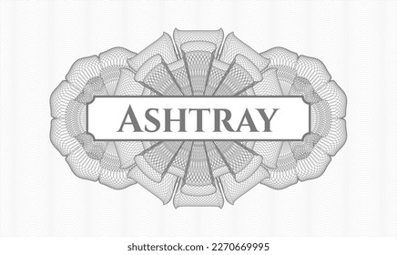 Rosette gris (emblema del estilo del dinero). Ilustración vectorial. Detallado con el Ashtray de texto