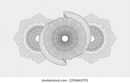 Grey rosette (money style emblem). Vector Illustration. Detailed 