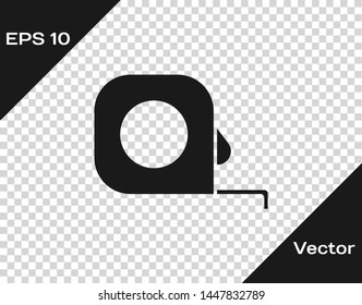 Grey Roulette construction icon isolated on transparent background. Tape measure symbol.  Vector Illustration