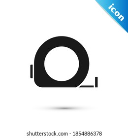 Grey Roulette construction icon isolated on white background. Tape measure symbol.  Vector