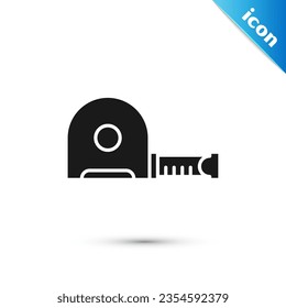 Grey Roulette construction icon isolated on white background. Tape measure symbol.  Vector Illustration