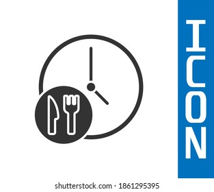 Graues, rund um die Uhr geöffnetes Symbol einzeln auf weißem Hintergrund.  Vektorgrafik