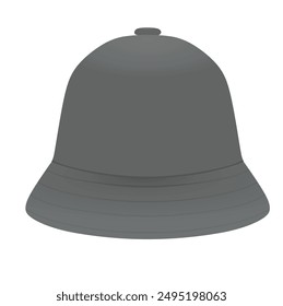 Grey round hat. vector illustration