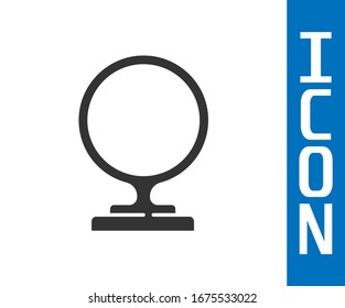 Grey Round makeup mirror icon isolated on white background.  Vector Illustration