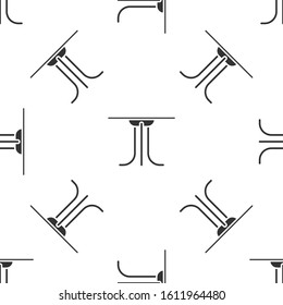 Grey Round table icon isolated seamless pattern on white background.  Vector Illustration