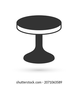 Icono de la mesa redonda gris aislado en fondo blanco.  Vector