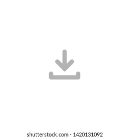 grey rounded arrow down icon.  flat download sign isolated on white. point down button. south sign.