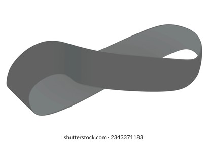 Grey  rubber belt for fitness. vector