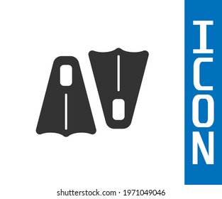 Grey Rubber flippers for swimming icon isolated on white background. Diving equipment. Extreme sport. Sport equipment.  Vector