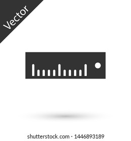 Grey Ruler icon isolated on white background. Straightedge symbol.  Vector Illustration