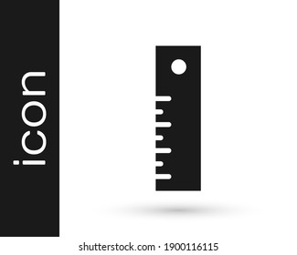Grey Ruler icon isolated on white background. Straightedge symbol.  Vector Illustration