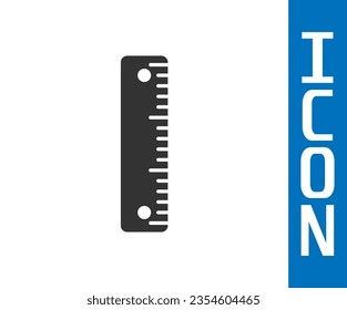 Grey Ruler icon isolated on white background. Straightedge symbol.  Vector Illustration