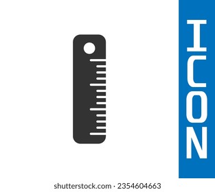 Icono de Gray Ruler aislado en fondo blanco. Símbolo directo.  Ilustración vectorial