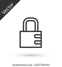 Graue Safe-Kombinationsschloss-Symbol einzeln auf weißem Hintergrund. Kombinationspadlock. Sicherheit, Sicherheit, Schutz, Passwort, Privatsphäre. Vektorgrafik