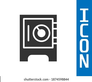 Grey Safe icon isolated on white background. The door safe a bank vault with a combination lock. Reliable Data Protection.  Vector