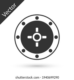 Grey Safe icon isolated on white background. The door safe a bank vault with a combination lock. Reliable Data Protection. Vector