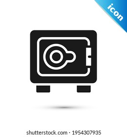 Grey Safe icon isolated on white background. The door safe a bank vault with a combination lock. Reliable Data Protection.  Vector