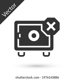 Grey Safe icon isolated on white background. The door safe a bank vault with a combination lock. Reliable Data Protection.  Vector