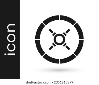 Grey Safe icon isolated on white background. The door safe a bank vault with a combination lock. Reliable Data Protection.  Vector Illustration
