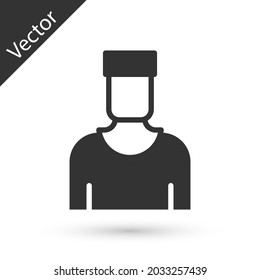 Grey Sailor captain icon isolated on white background.  Vector