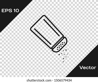 Grey Salt and pepper icon isolated on transparent background. Cooking spices.  Vector Illustration