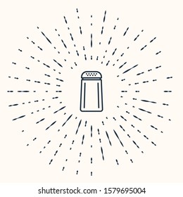 Grey Salt and pepper icon isolated on beige background. Cooking spices. Abstract circle random dots. Vector Illustration