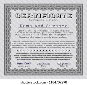 Grey Sample Certificate. Detailed. Printer friendly. Lovely design. 