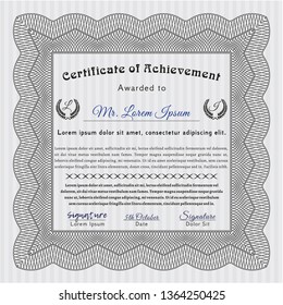 Grey Sample Certificate. Detailed. With quality background. Elegant design. 