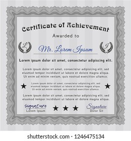 Grey Sample certificate or diploma. Modern design. Customizable, Easy to edit and change colors. With quality background. 