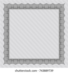 Grey Sample certificate or diploma. Vector illustration. With great quality guilloche pattern. Lovely design. 