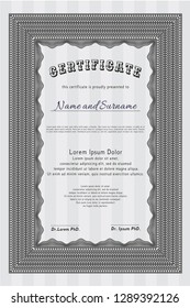 Grey Sample Certificate. Easy to print. Retro design. Customizable, Easy to edit and change colors. 