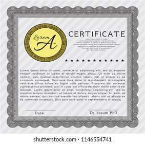 Grey Sample Certificate. Excellent design. Detailed. Easy to print. 