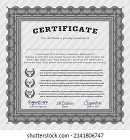 Grey Sample Certificate.  Excellent design.  With quality background.  Detailed. 