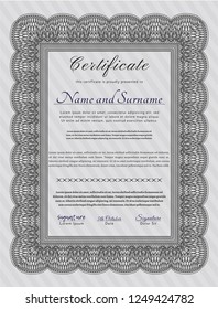 Grey Sample Certificate. Good design. With quality background. Detailed. 