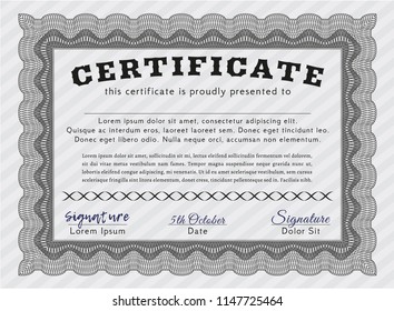 Grey Sample Certificate. With great quality guilloche pattern. Customizable, Easy to edit and change colors. Retro design. 