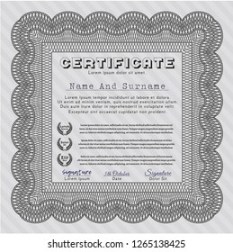 Grey Sample Certificate. With great quality guilloche pattern. Money design. Vector illustration. 