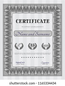 Grey Sample Certificate. With guilloche pattern. Nice design. Customizable, Easy to edit and change colors. 