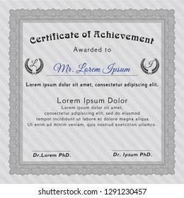 Grey Sample Certificate. Lovely design. Customizable, Easy to edit and change colors. Complex background. 