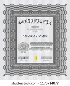 Grey Sample Certificate. Money design. Printer friendly. Customizable, Easy to edit and change colors. 