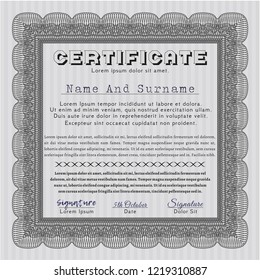 Grey Sample Certificate. With quality background. Superior design. Vector illustration. 