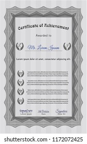 Grey Sample Certificate. Sophisticated design. Complex background. Customizable, Easy to edit and change colors. 