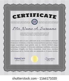 Grey Sample Diploma. With background. Customizable, Easy to edit and change colors. Elegant design. 