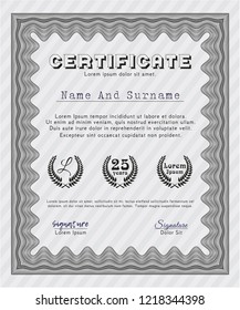  Grey Sample Diploma. With background. Good design. Detailed. 