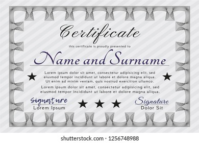  Grey Sample Diploma. With background. Superior design. Vector illustration. 
